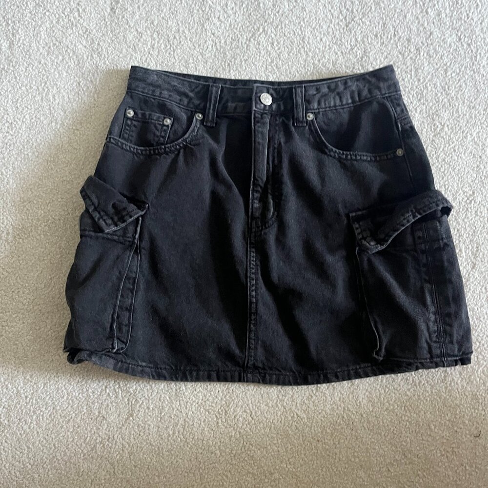 Black Cargo Skirt